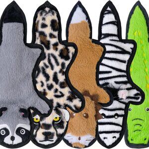 No Stuffing Dog Toys Crinkle Squeaky, Long Lasting Chews for Aggressive, Durable